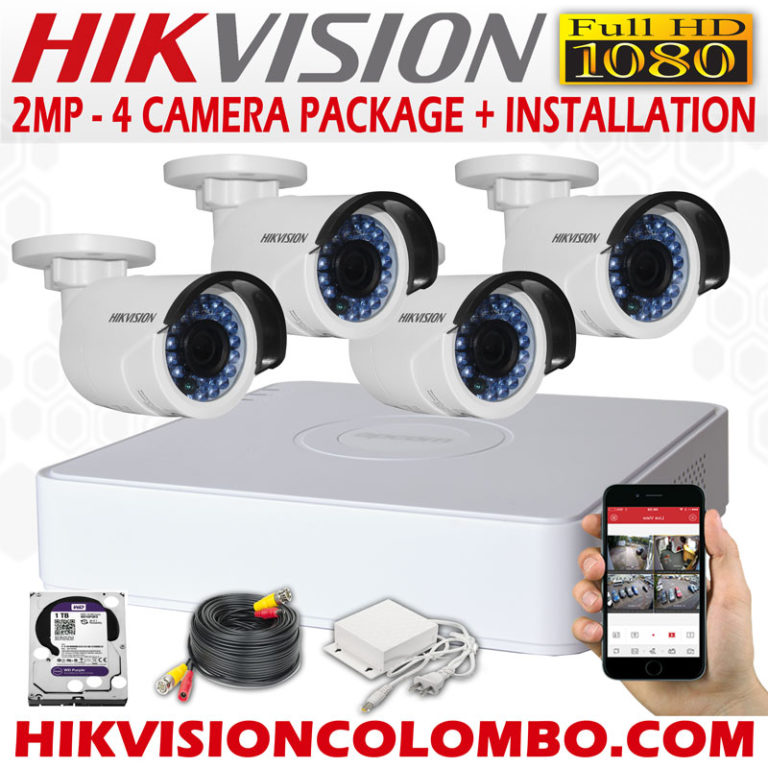 4camerapackagehikvisionsrilankacctvpackagesystem Hikvision