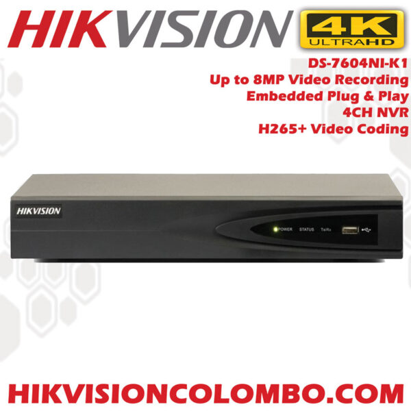 Hikvision-DS-7604NI-K1-Embedded-Plug-&-Play-4-channel-265+-NVR-Network-Video-Recorder-srilanka