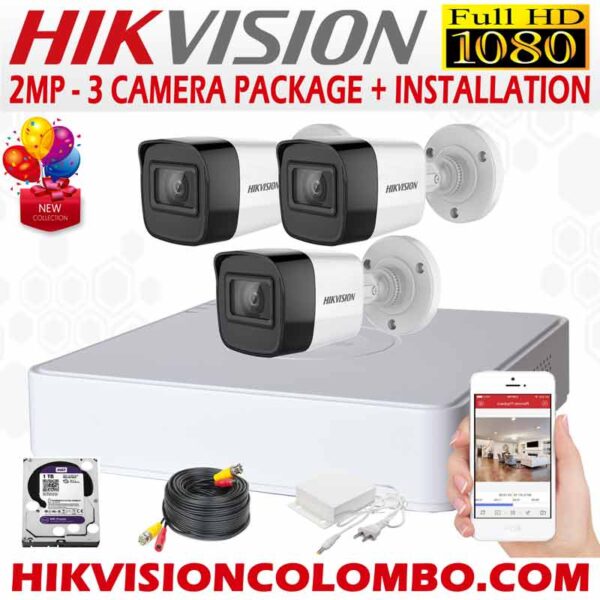 the Best CCTV Sri Lanka HIKVISION-1080P-3-CAMERA-PACKAGE