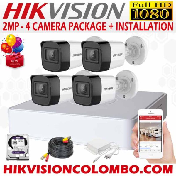 HIKVISION-1080P-4-CAMERA-PACKAGE- sri lanka sale security systems