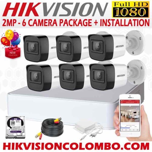 the best HIKVISION-1080P-6-CAMERA-PACKAGE with complete installation sri lanka