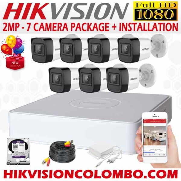 HIKVISION-1080P-7-CAMERA-PACKAGE hikvision CCTV in Sri Lanka - hikvision CCTV price - hikvision -hikvision sri lanka - hikvision ip cctv cameras - hikvision cctv solutions