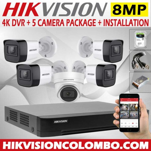 hikvision-4k-DVR-with-8mp-5-cctv-camera--price-with-installation-sri-lanka