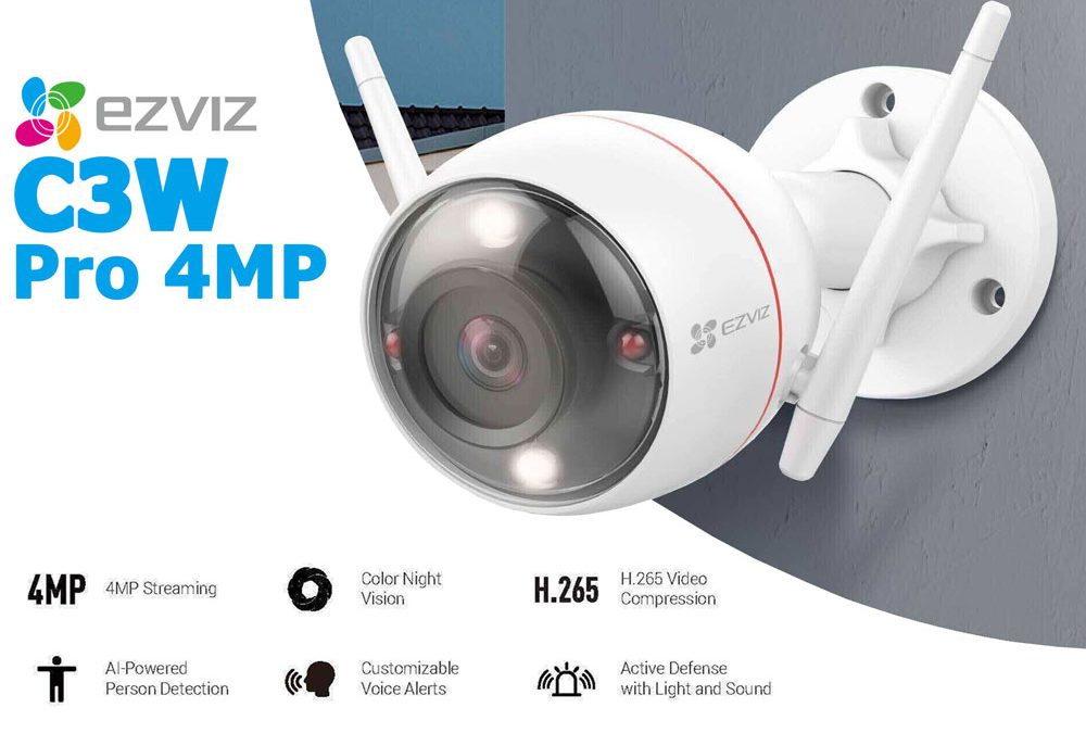 Smart Home EZVIZ C3W Pro 4MP Outdoor Night Vision Color Security Camera