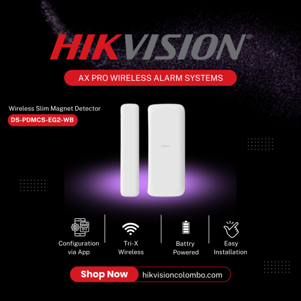 Hikvision Wireless Door Window Entry Security Alarm Magnet Detector DS-PDMCS-EG2-WB